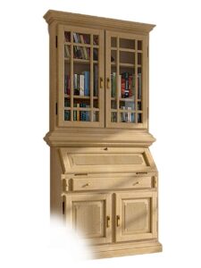 Sekretaer Duett mit Aufsatz Schrank B 103 H 212 cm Pinie massiv Pinie karamell ohne Beleuchtung