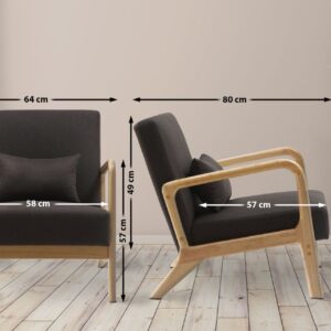 Sessel Hibbing Stoff braun