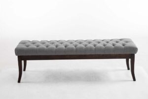 Sitzbank Ramses Stoff antik dunkel 150 grau