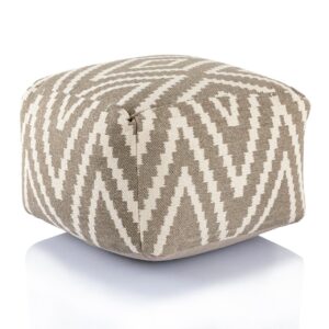 Sitzwürfel Fußhocker Sitzhocker 50x35x50cm Pouf Kelim Bodenkissen Peru schwarz taupe gelb türkis taupe