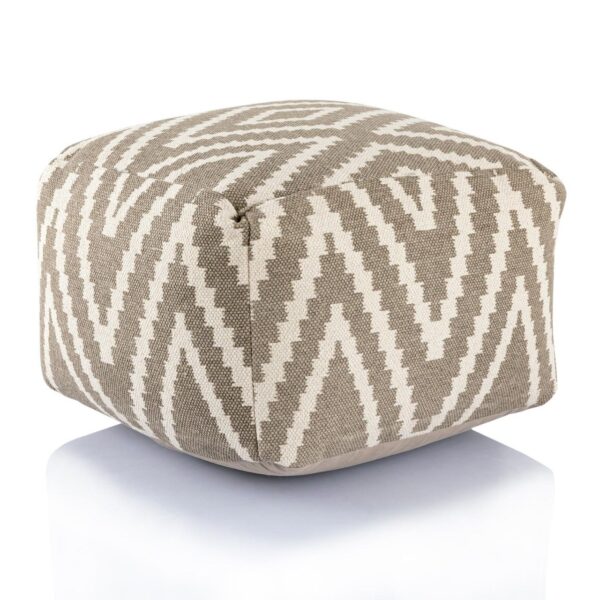 Sitzwürfel Fußhocker Sitzhocker 50x35x50cm Pouf Kelim Bodenkissen Peru schwarz taupe gelb türkis taupe