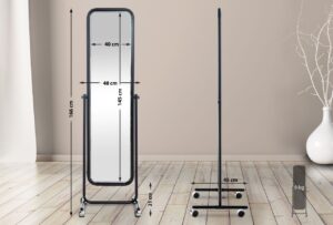 Standspiegel Medusa Eckig schwarz