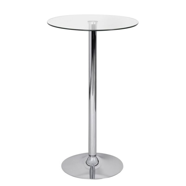 Stehtisch 60x60x105 cm Rund Bartisch Sicherheitsglas Bistrotisch Silber