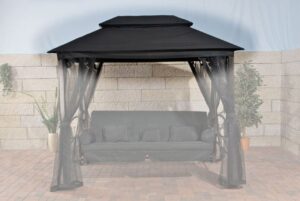 Stoff Dach fuer Kenia Hollywoodschaukel schwarz