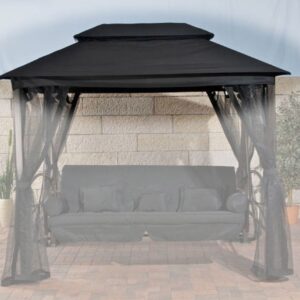Stoff-Dach für Kenia Hollywoodschaukel schwarz