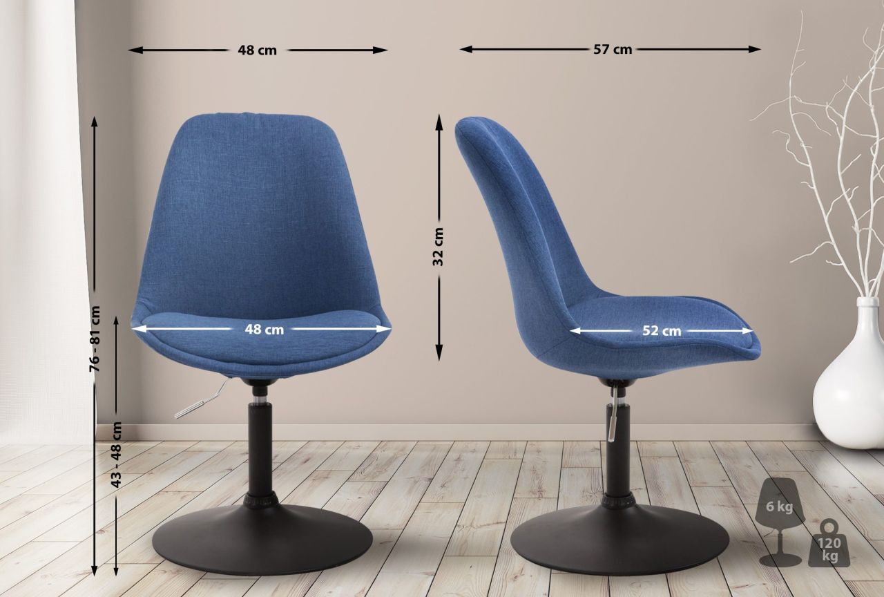 Stuhl Maverick B Stoff blau 1 Stuhl Maverick B Stoff blau