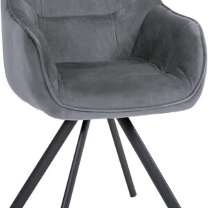 Stuhl Russel Samt dunkelgrau