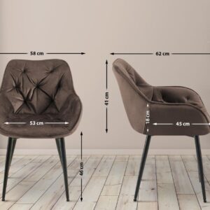 Stuhl Tanna Samt braun