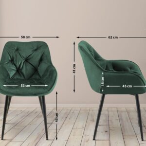 Stuhl Tanna Samt grün