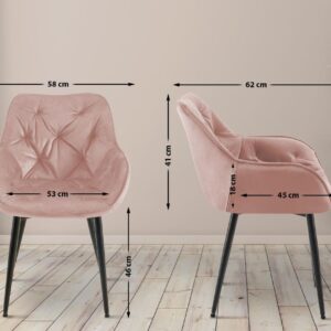 Stuhl Tanna Samt pink