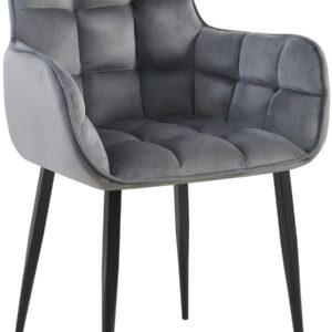 Stuhl Tirana Samt dunkelgrau