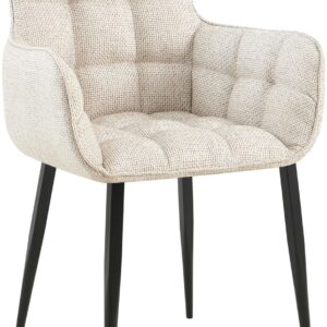 Stuhl Tirana Stoff schwarz elfenbein