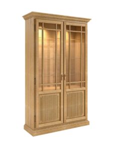 Vitrine Standvitrine Duett 2 tuerig B 112 cm Pinie massiv Pinie karamell ohne Beleuchtung