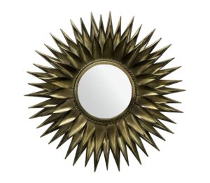 Wandspiegel Sonne 74 cm Metall Design Haengespiegel Messing Antik Eisen Dekospiegel Rund Spiegel Wand Gross Flurspiegel Garderobenspiegel Modern